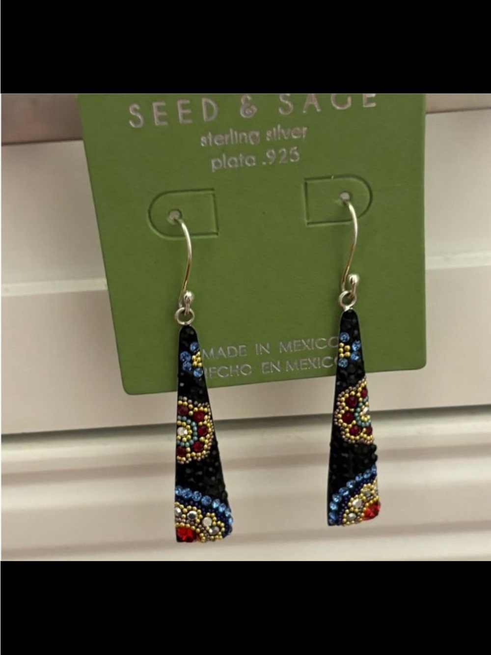 Seed & Sage Multicolor Sterling Silver Earrings RARE